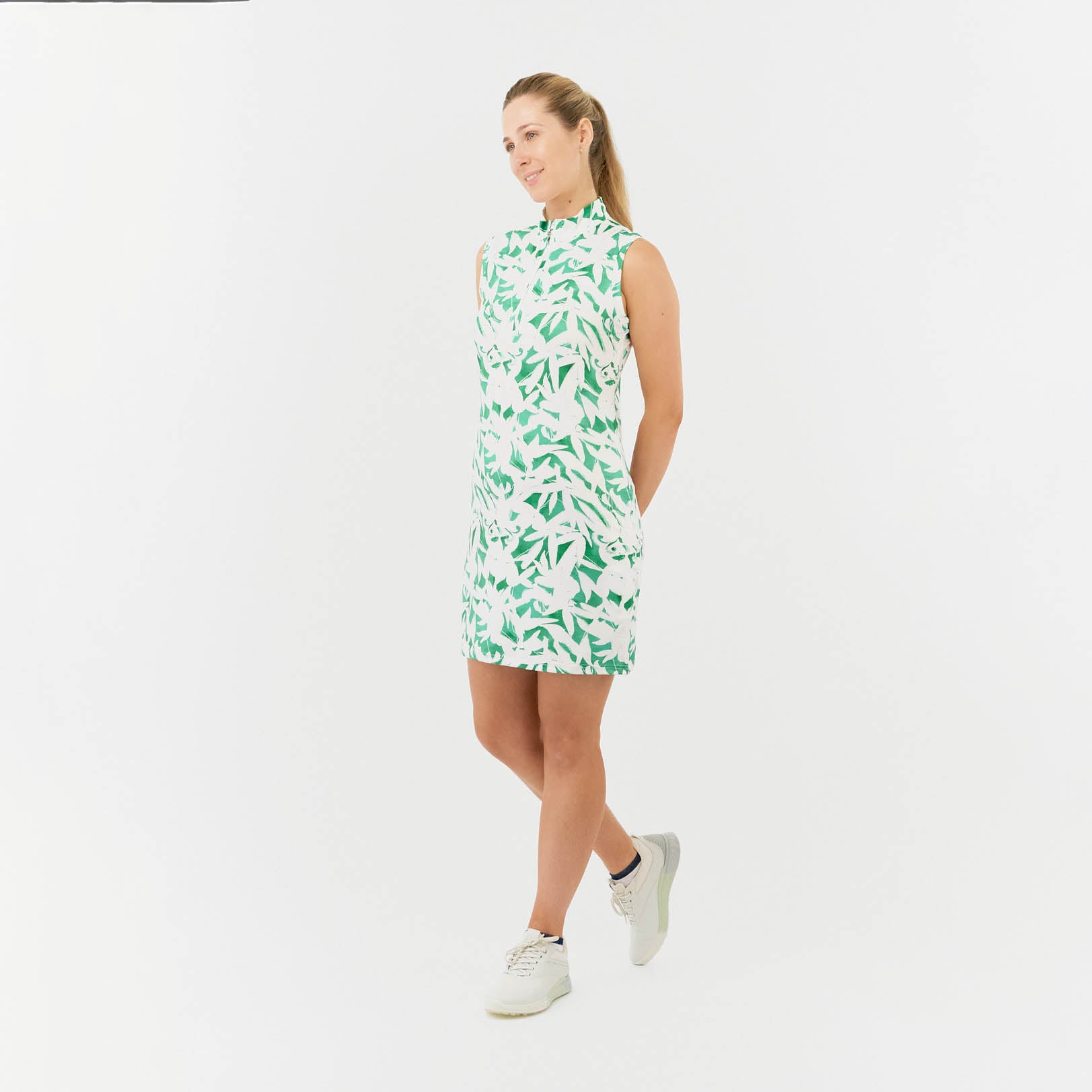 Pure Golf Sleeveless Dress in Botanical Print