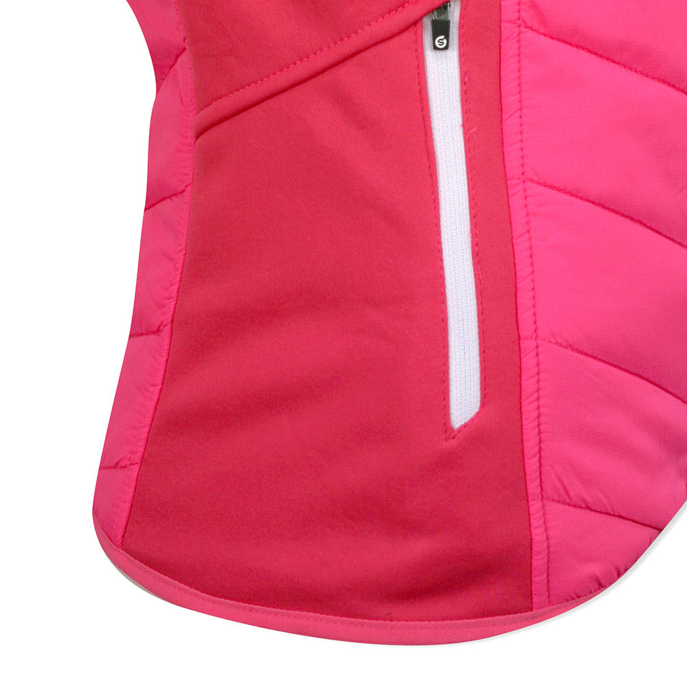 Sunderland Ladies Quilted Gilet in Solar Pink & White