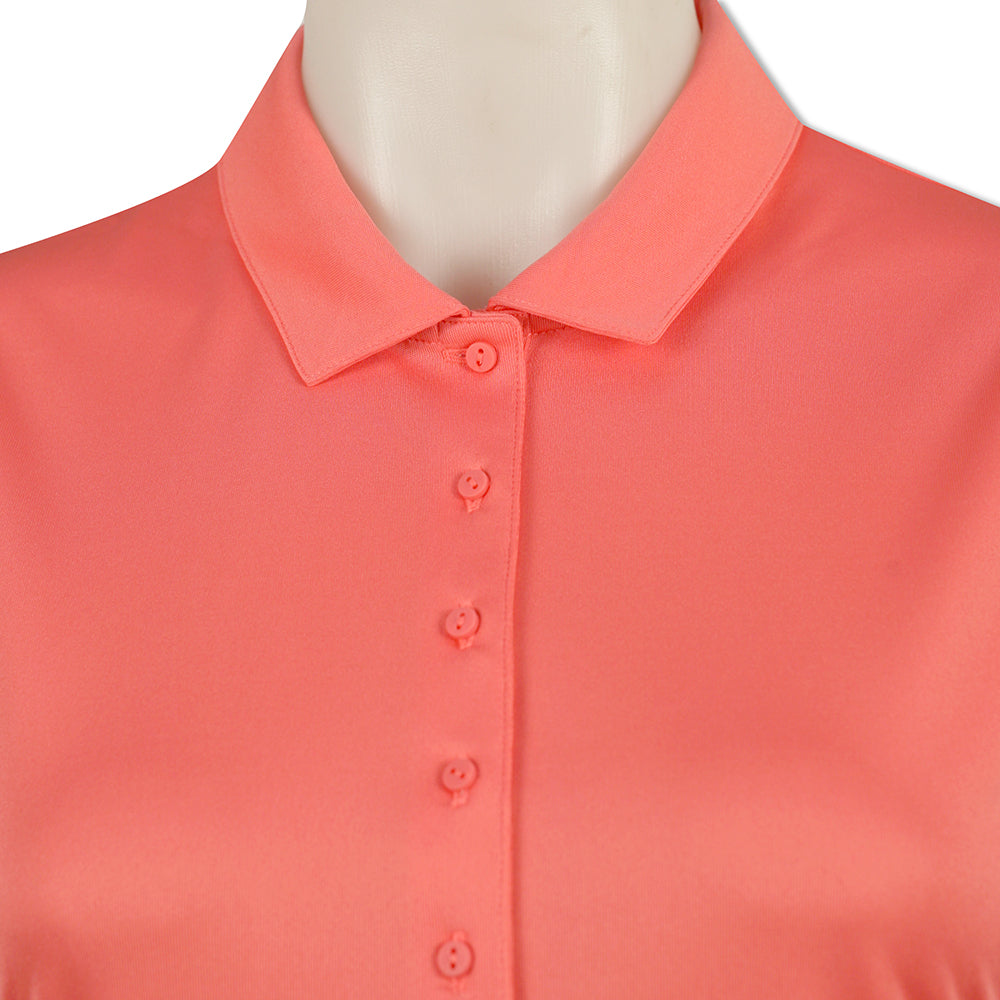 Puma Ladies Short Sleeve Golf Polo with DryCell in Georgia Peach - Last One Large Only Left