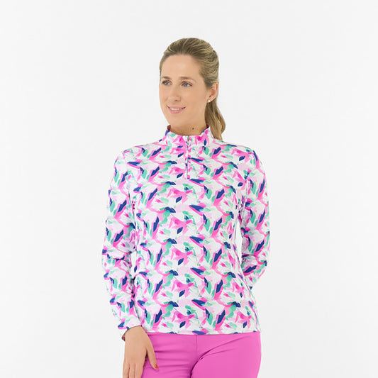 Pure Ladies Long Sleeve Top in Bold Abstract Print for Effortless Style & All-Day Comfort