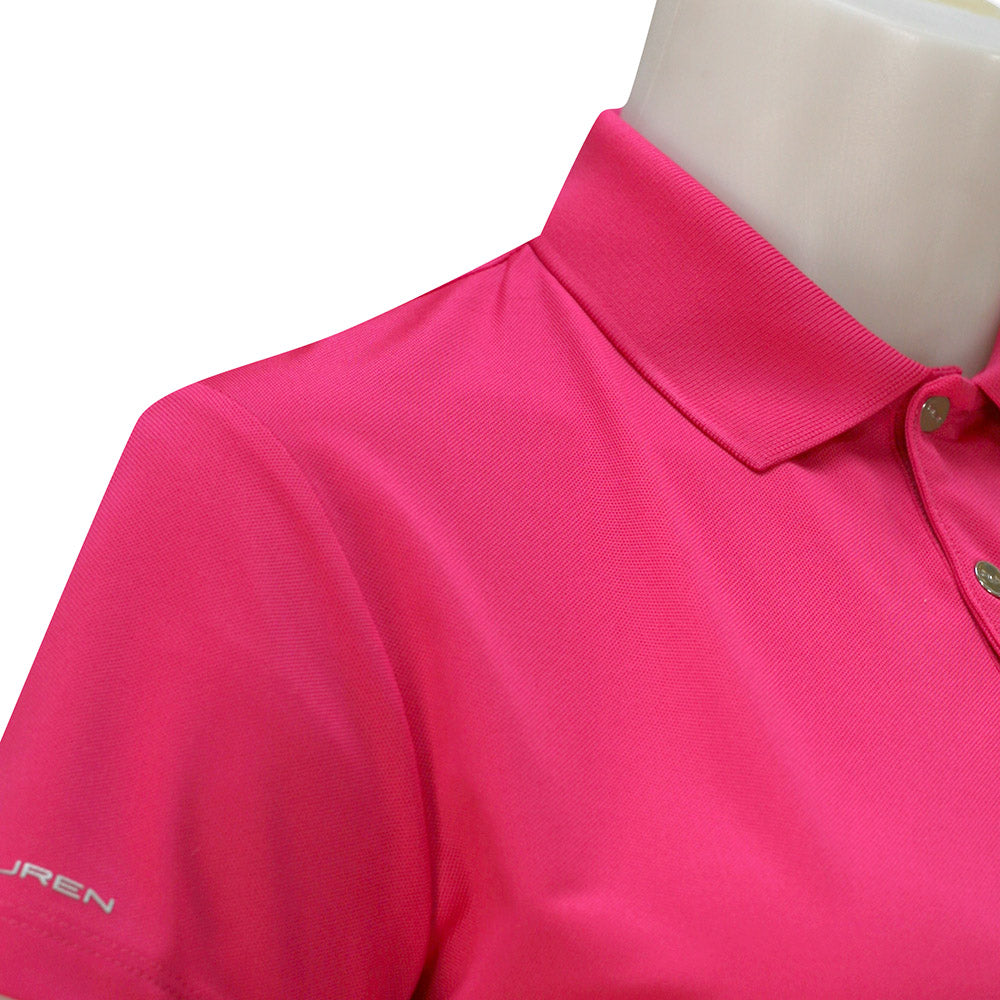 Ralph Lauren Ladies Short Sleeve Pique Polo in Bright Pink