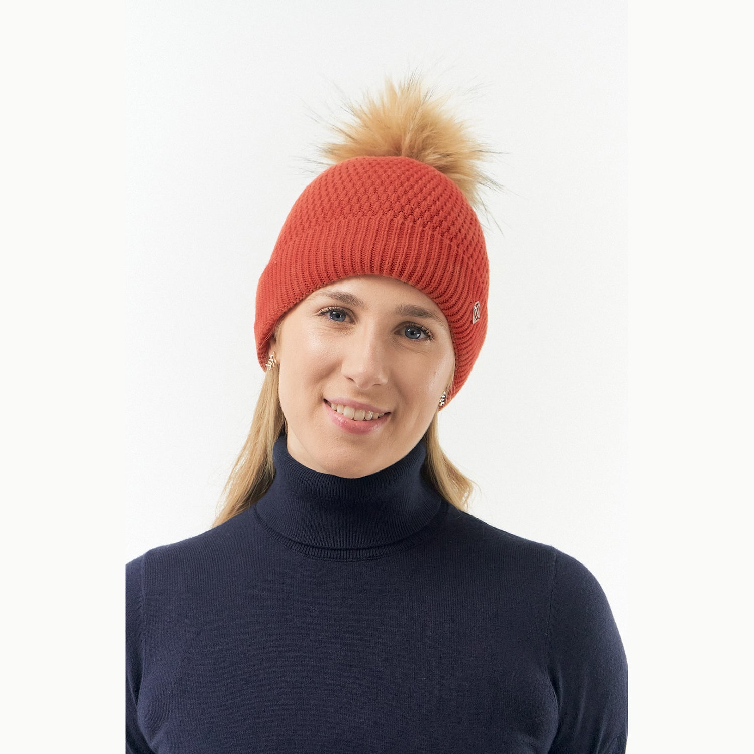 Pure Ladies Waterproof Bobble Hat in Orange