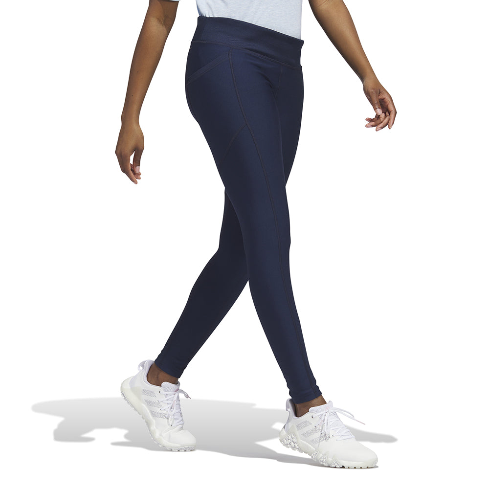 adidas Ladies Golf Leggings with Ribbed Waistband in Collegiate Navy