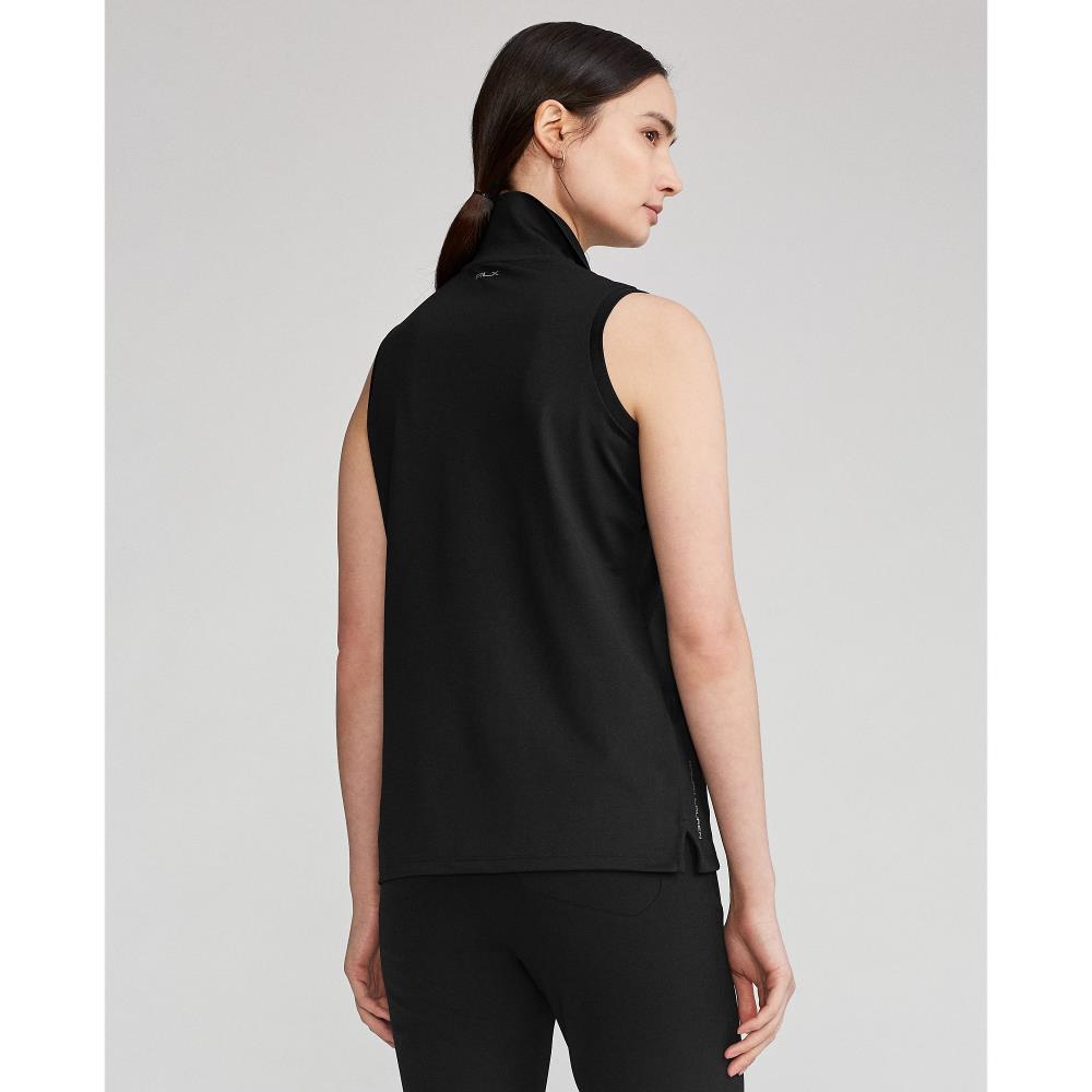 Ralph Lauren Ladies Sleeveless Pique Polo in Polo Black