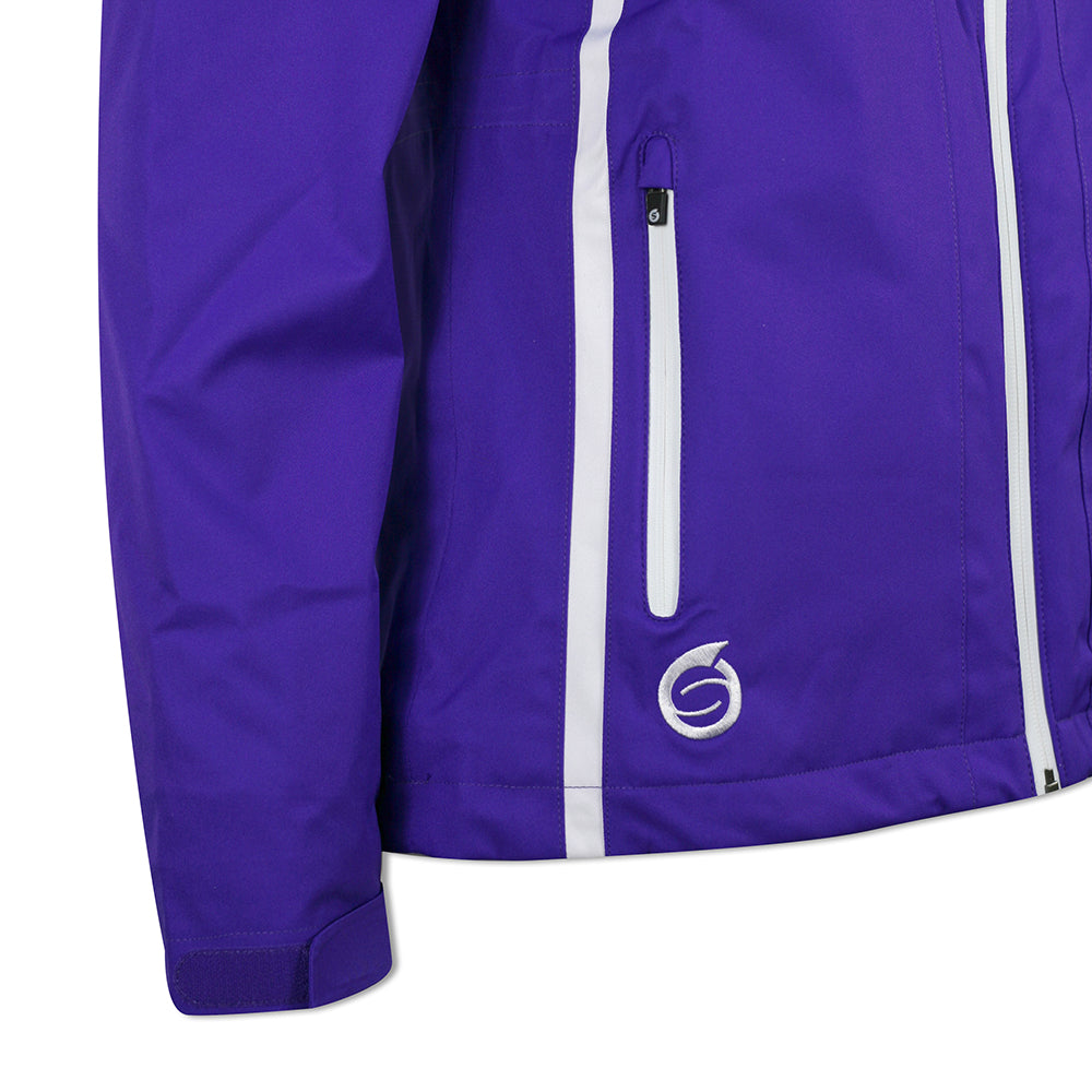 Sunderland Ladies Lightweight Waterproof Jacket with Lifetime Guarantee in Purple & White