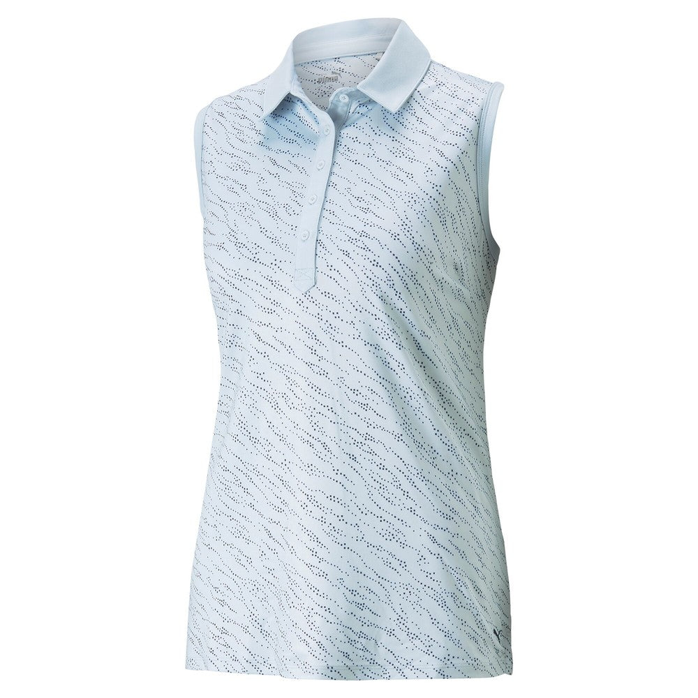 Puma Ladies Cloudspun Whitewater Sleeveless Polo in Lucite/Navy Blazer