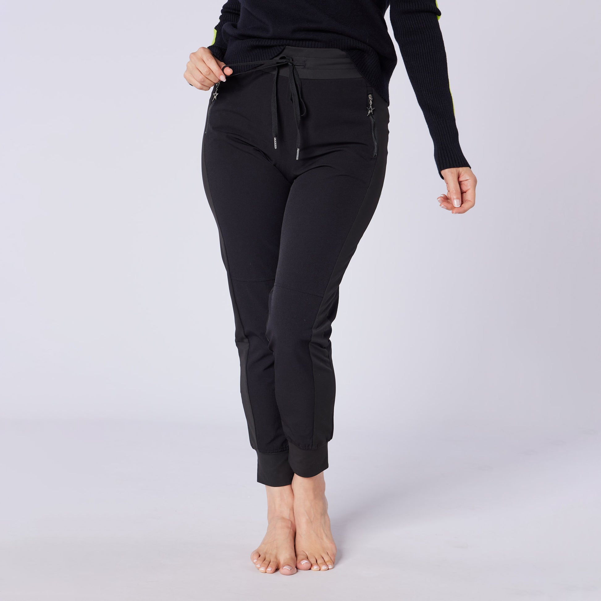 Swing Out Sister Ladies Wind Resistant Pull-On Stretch Jogger in Black