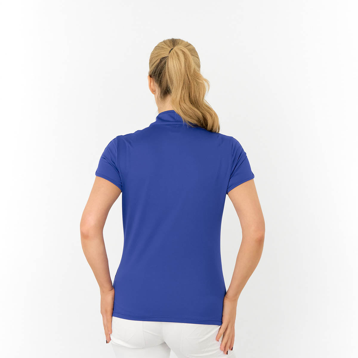 Pure Golf Ladies Cap Sleeve Polo with Wave Print