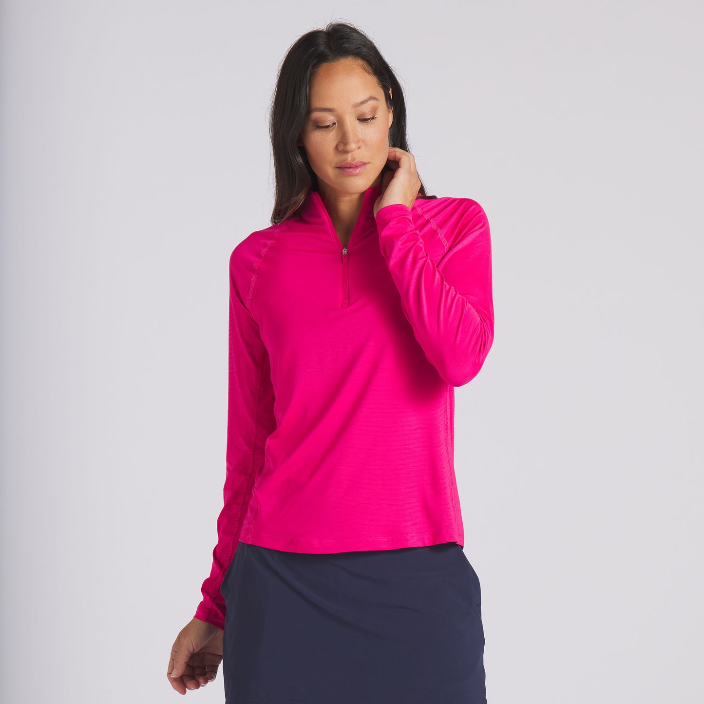 Puma Golf Women's Garnet Rose Long Sleeve Top with Zip-Neck