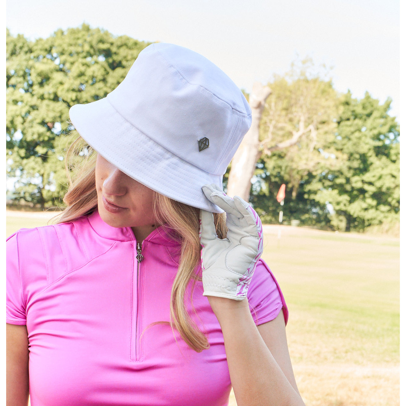 Pure Ladies Lined Bucket Hat in White