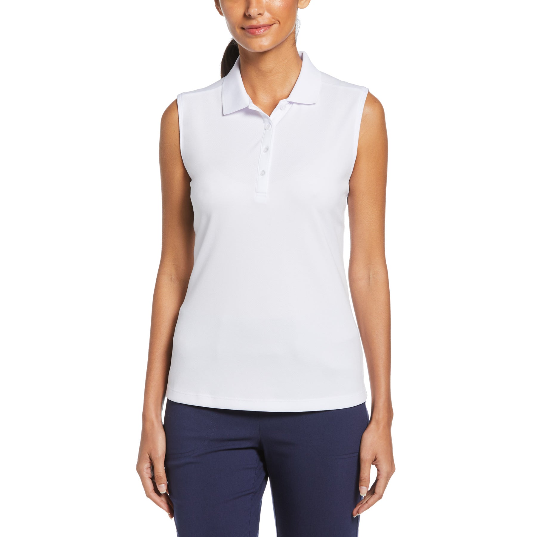 Callaway Ladies Essential Sleeveless Opti-Dri Polo in Bright White