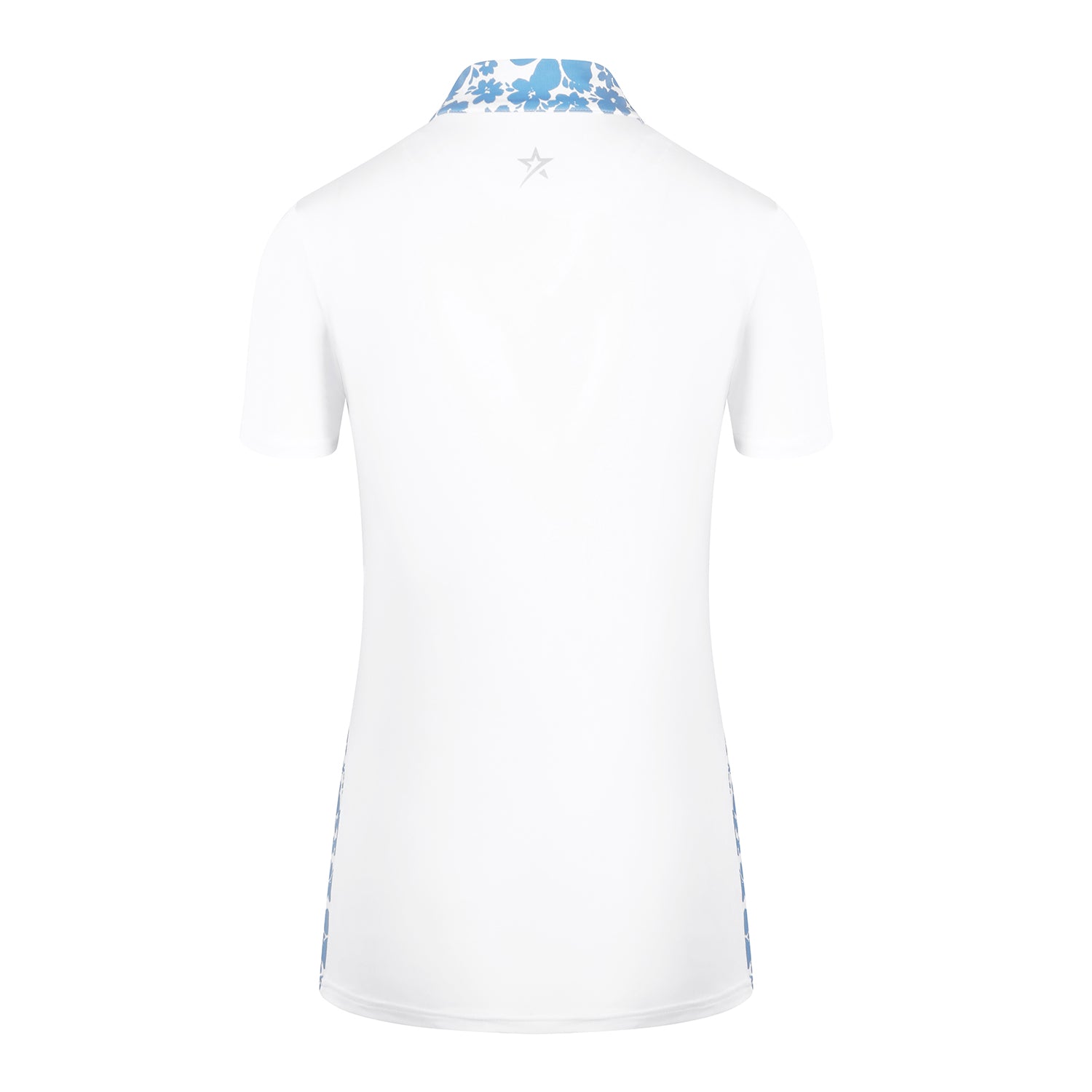 Swing Out Sister Ladies Cap Sleeve Polo with Print Panels in Optic White