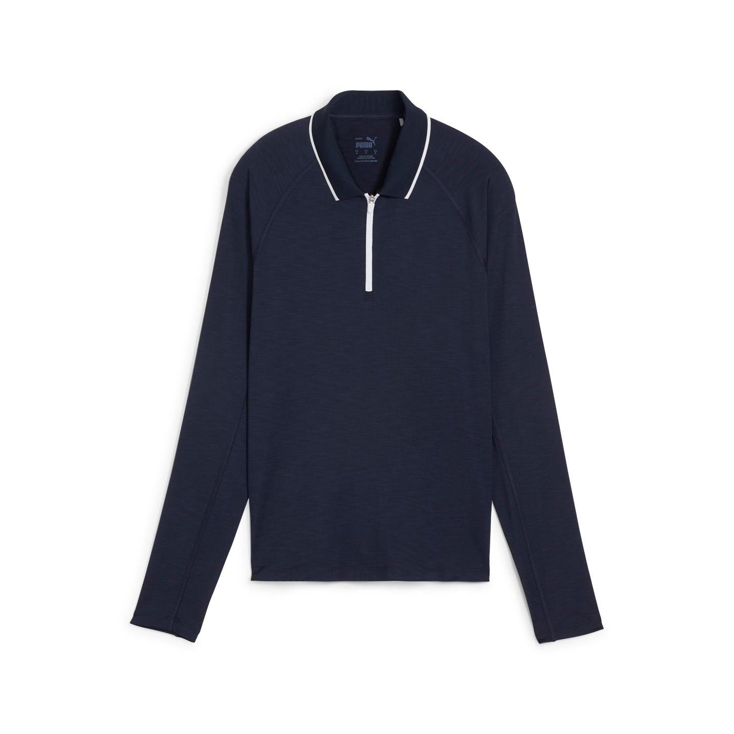 Puma Golf Ladies Long Sleeve Zip-Neck Top in Deep Navy