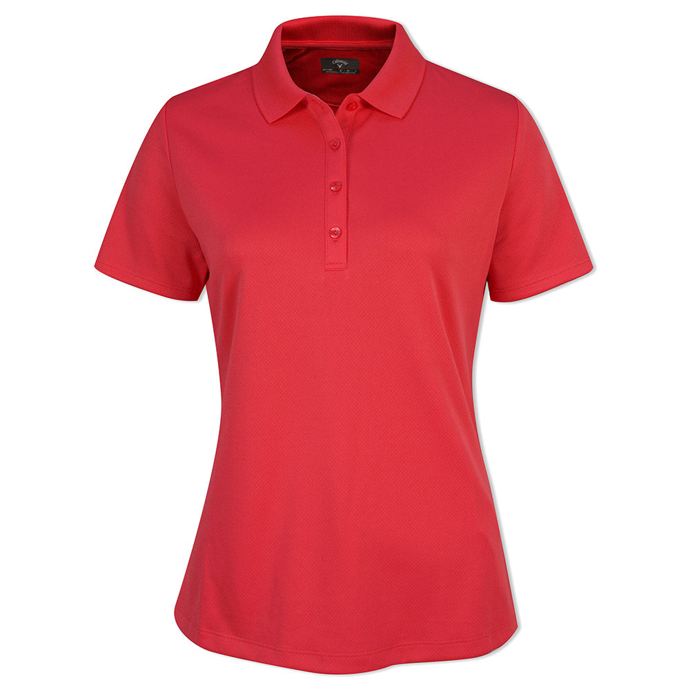 Callaway Ladies Short Sleeve Swing Tech Polo with Opti-Dri in True Red