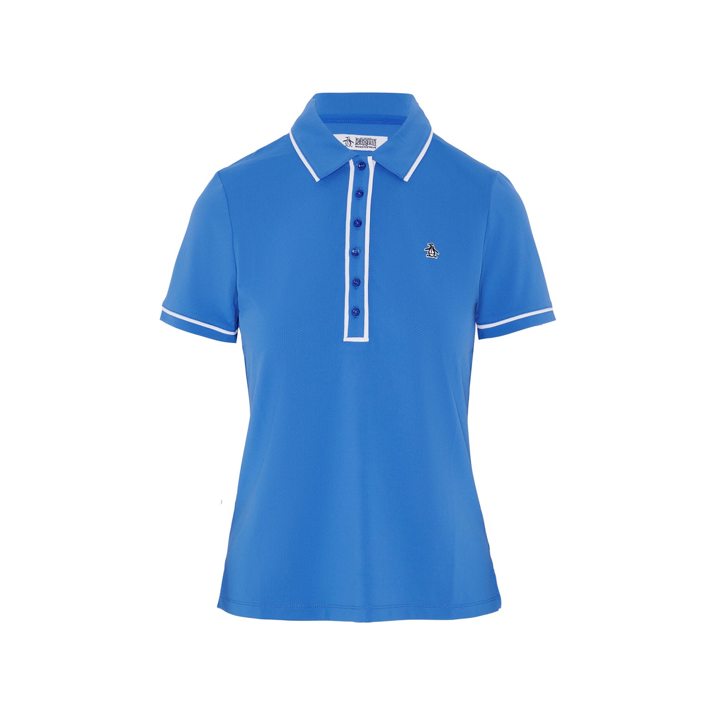 Original Penguin Ladies Short Sleeve Polo with Contrast Piping in Nebulas Blue