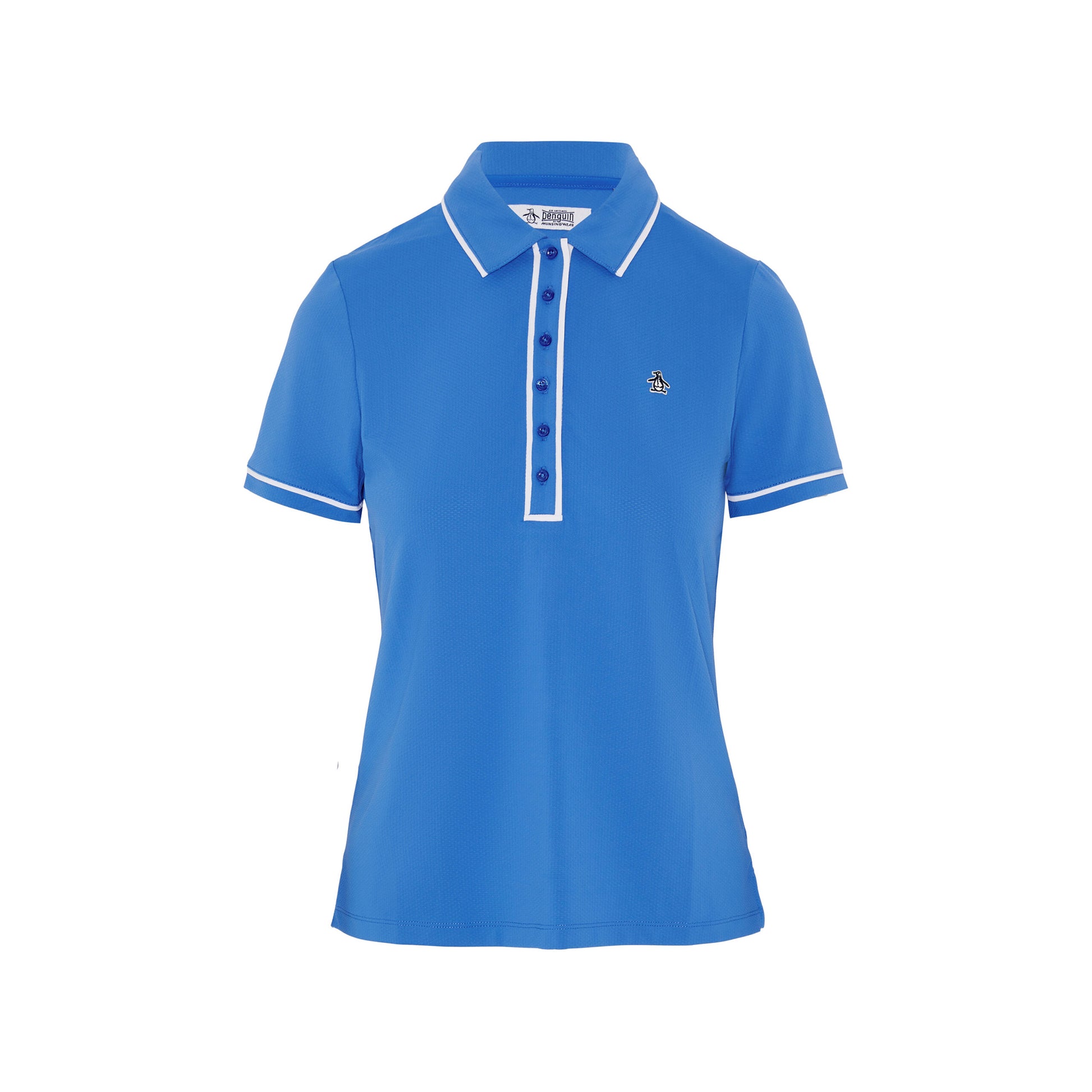 Original Penguin Ladies Short Sleeve Polo with Contrast Piping in Nebulas Blue