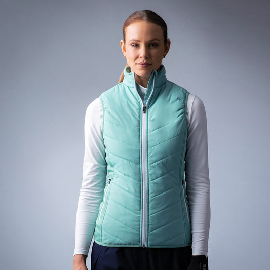 Sunderland Ladies Quilted Gilet in Mint & White