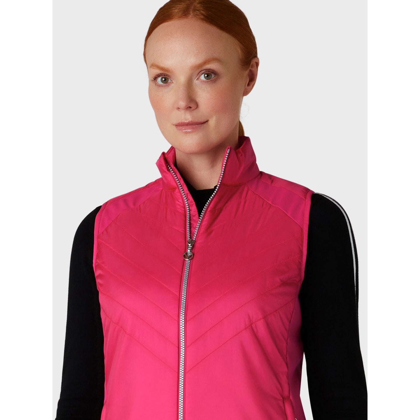 Callaway Ladies Primaloft Lightweight Quilted Gilet in Pink Peacock