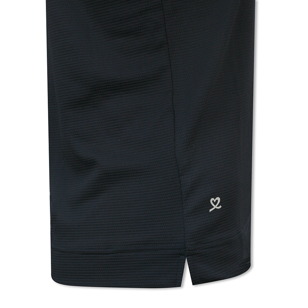 Daily Sports Open V-Neck Cap Sleeve Polo Shirt In Navy