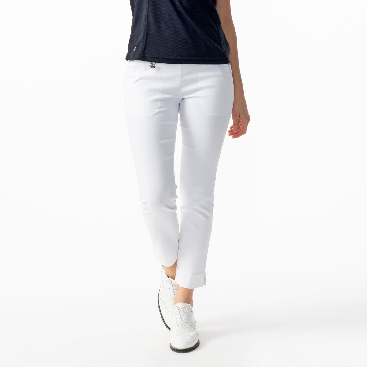 Daily Sports Ladies Pull-On 7/8 Trousers with Super-Stretch Finish in White