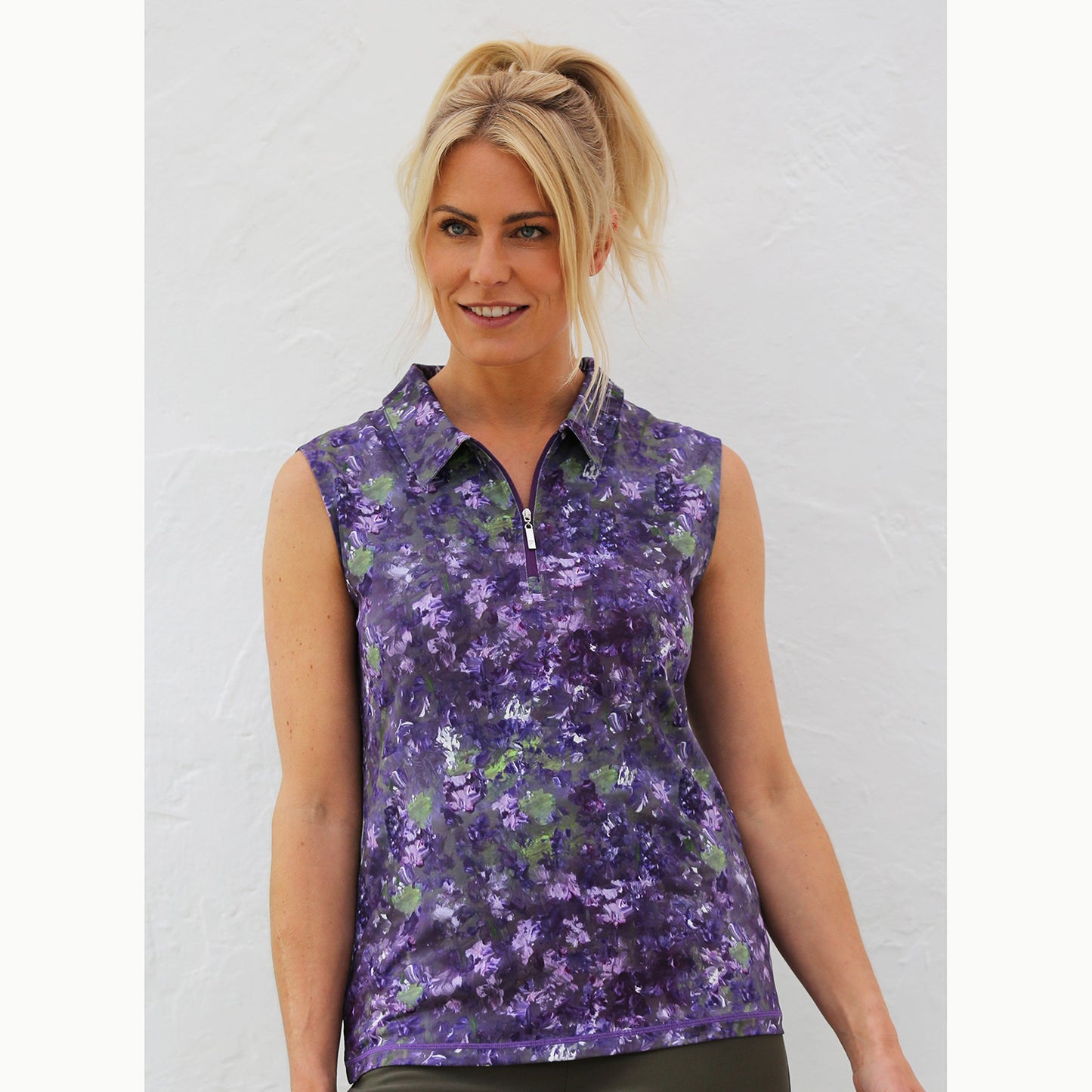 FAMARA Ladies Sleeveless Shirt In Abstract Flower Print