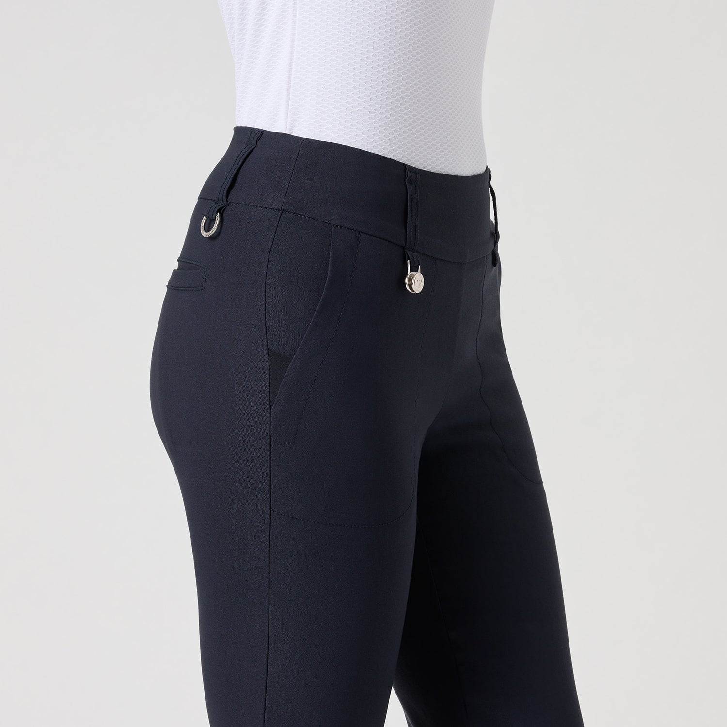 Daily Sports Ladies Pull-On 7/8 Trousers with Super-Stretch Finish in Navy Blue