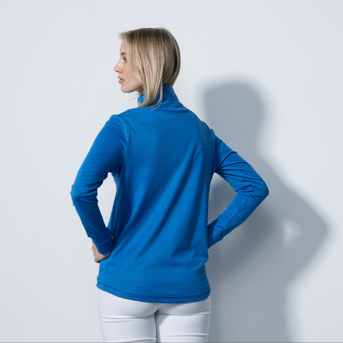 Daily Sports Ladies Full Zip Golf Mid-Layer in Cosmic Blue Wave Print  