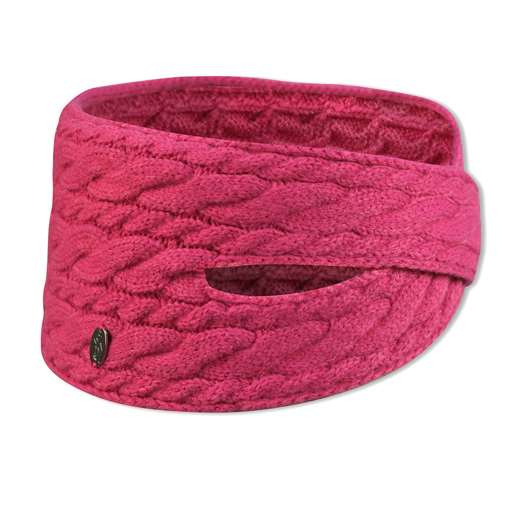 Glenmuir Ladies Robyn Cable Twist Knitted Headband in Hot Pink