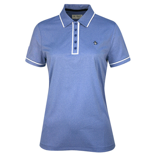 Original Penguin Ladies Piped Short Sleeve Polo in Bluing