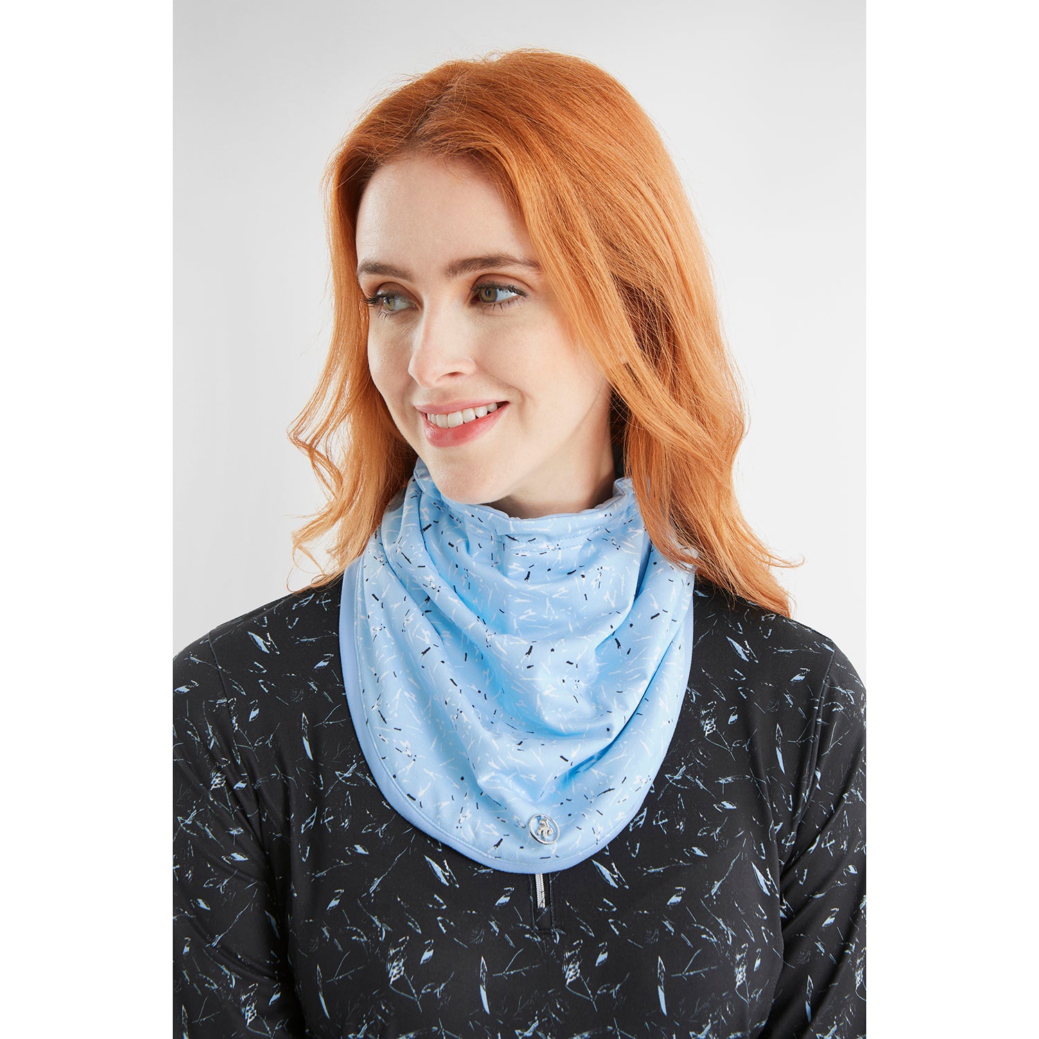 Green Lamb Ladies Printed Reversible Snood in Ice Blue Frost