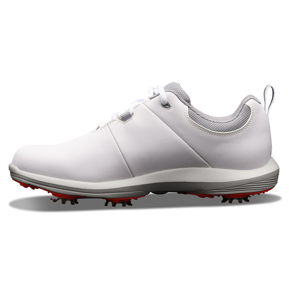 FootJoy Ladies eComfort Waterproof Golf Shoes in White & Grey with Softspikes