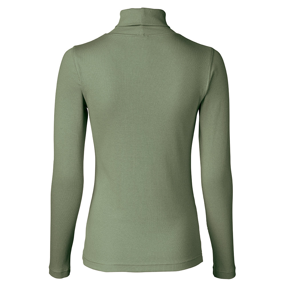 Daily Sports Ladies Moss Green Cotton Roll Neck