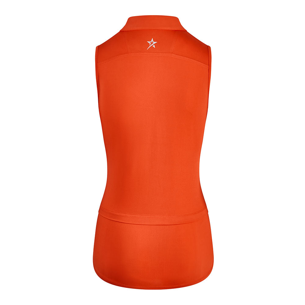 Swing Out Sister Sleeveless Golf Polo in Luscious Red