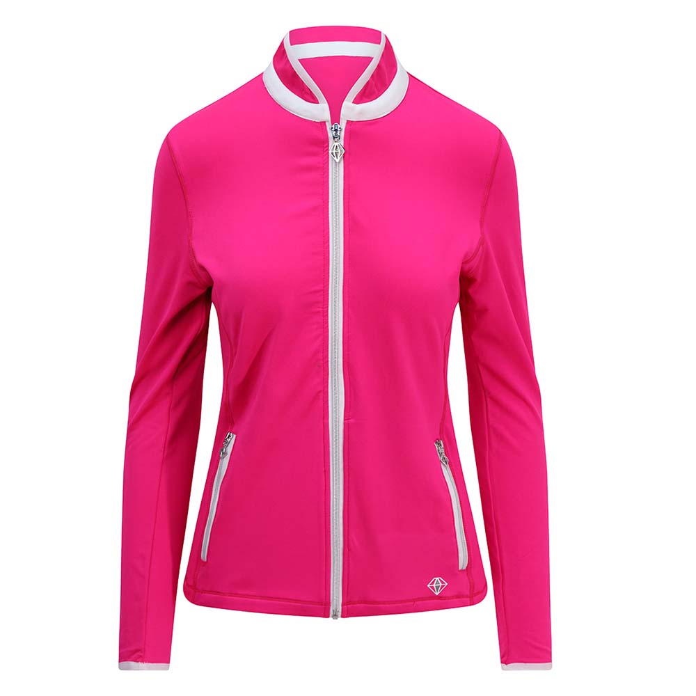 Pure Golf Ladies Mid-Layer Stretch Jacket in Hot Pink