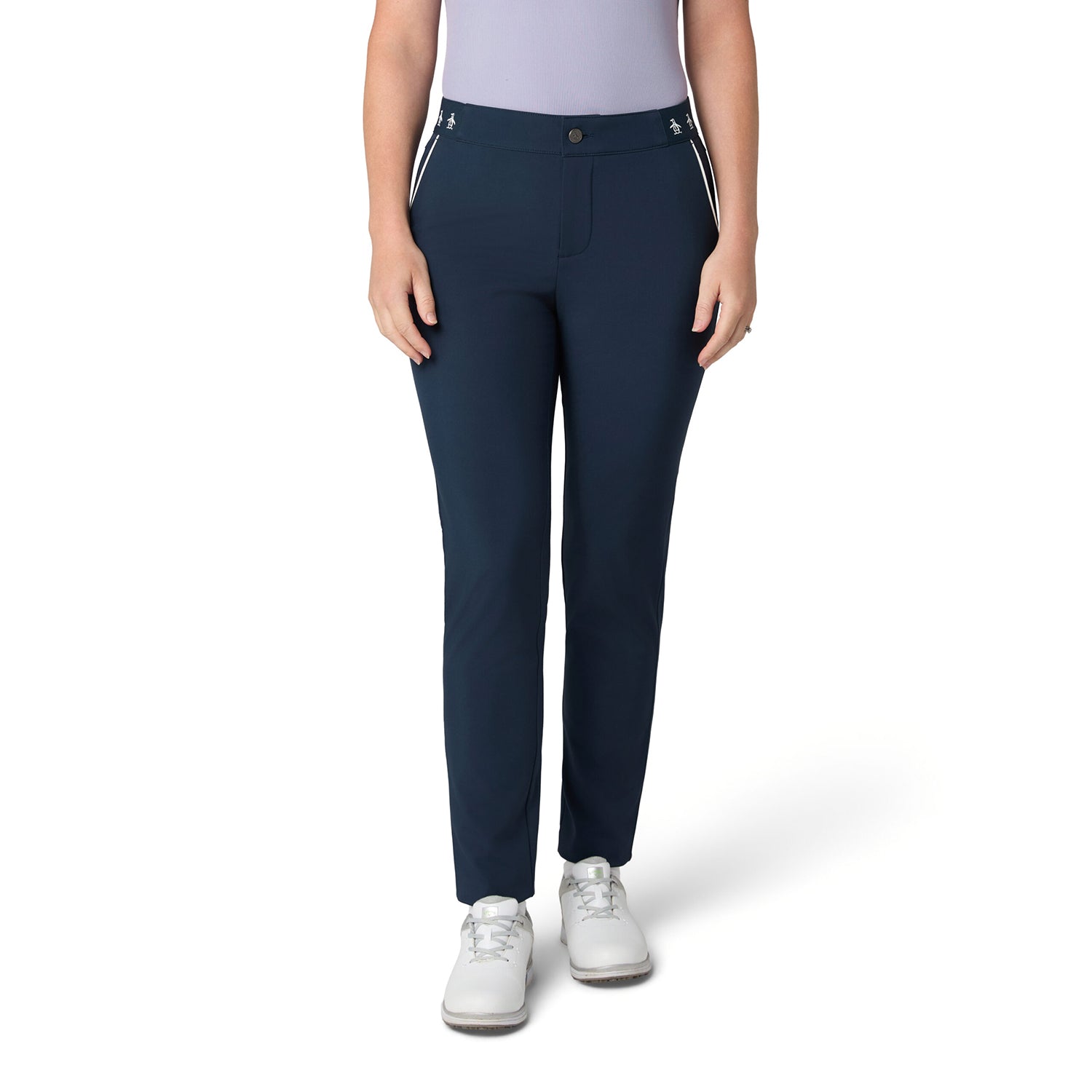Original Penguin Ladies Thermal Tapered Pull-On Trousers in Navy