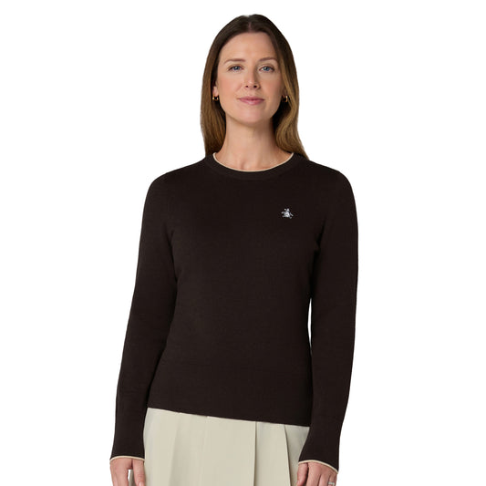 Original Penguin Ladies Cotton Blend Crew Neck Sweater