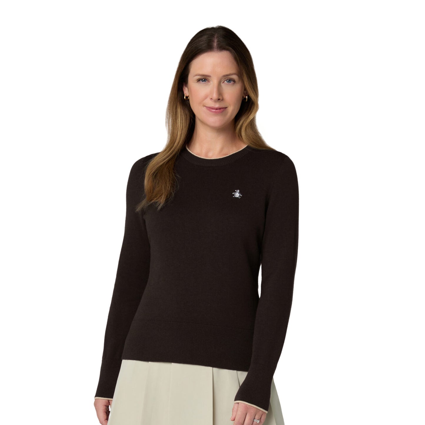 Original Penguin Ladies Cotton Blend Crew Neck Sweater