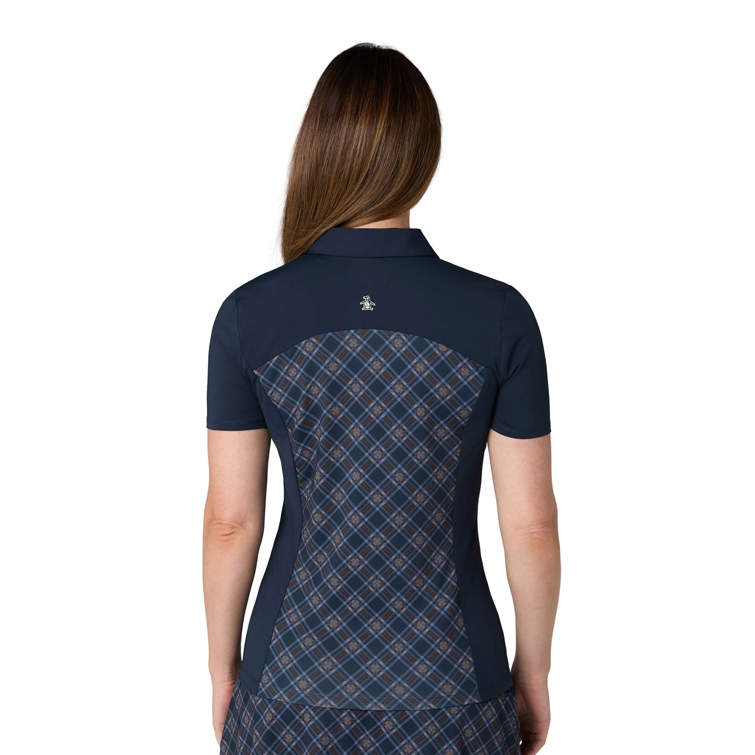 Original Penguin Ladies Short Sleeve Plaid Golf Polo