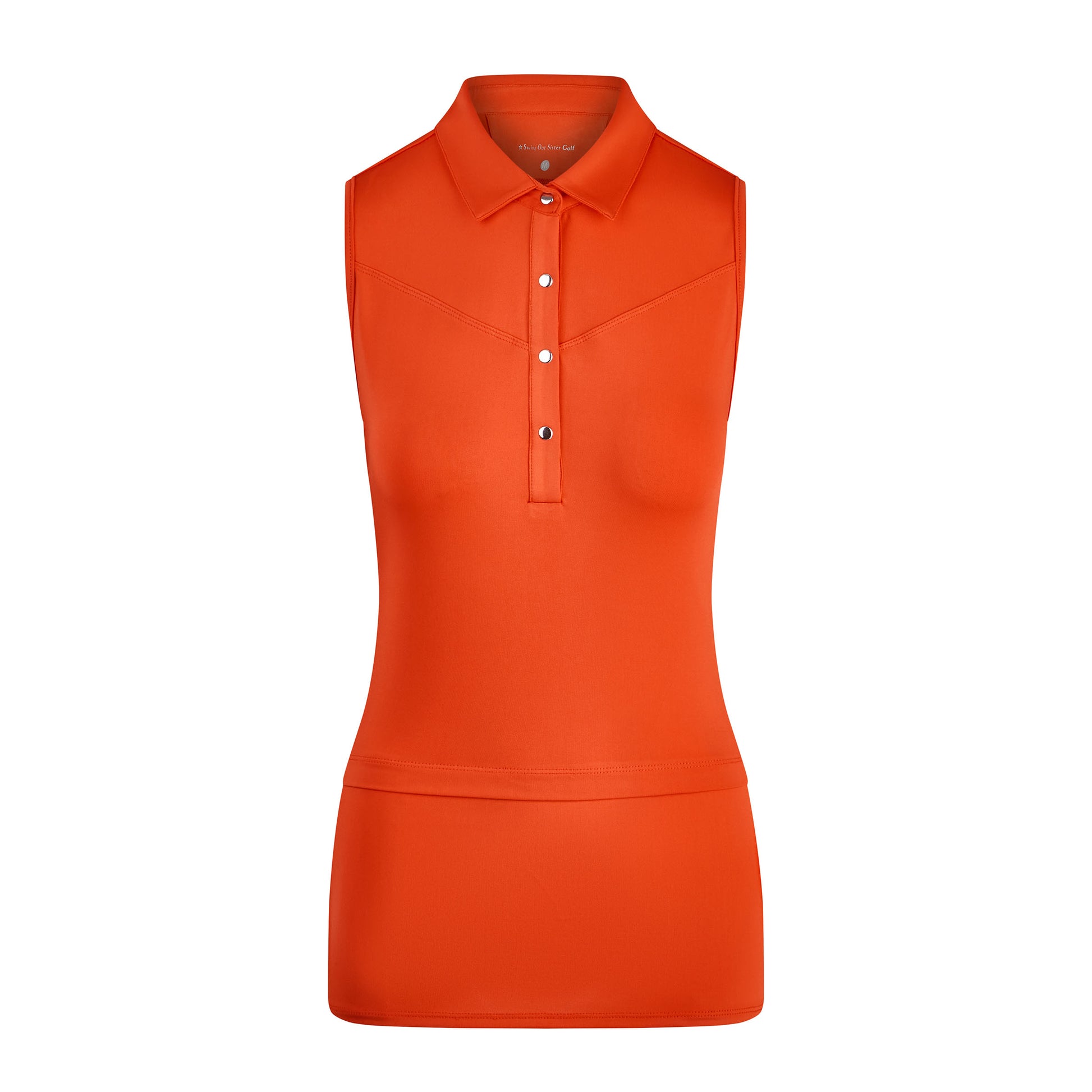 Swing Out Sister Sleeveless Golf Polo in Luscious Red