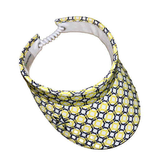 Swing Out Sister Mosaic Pattern Visor in Sunshine and Navy