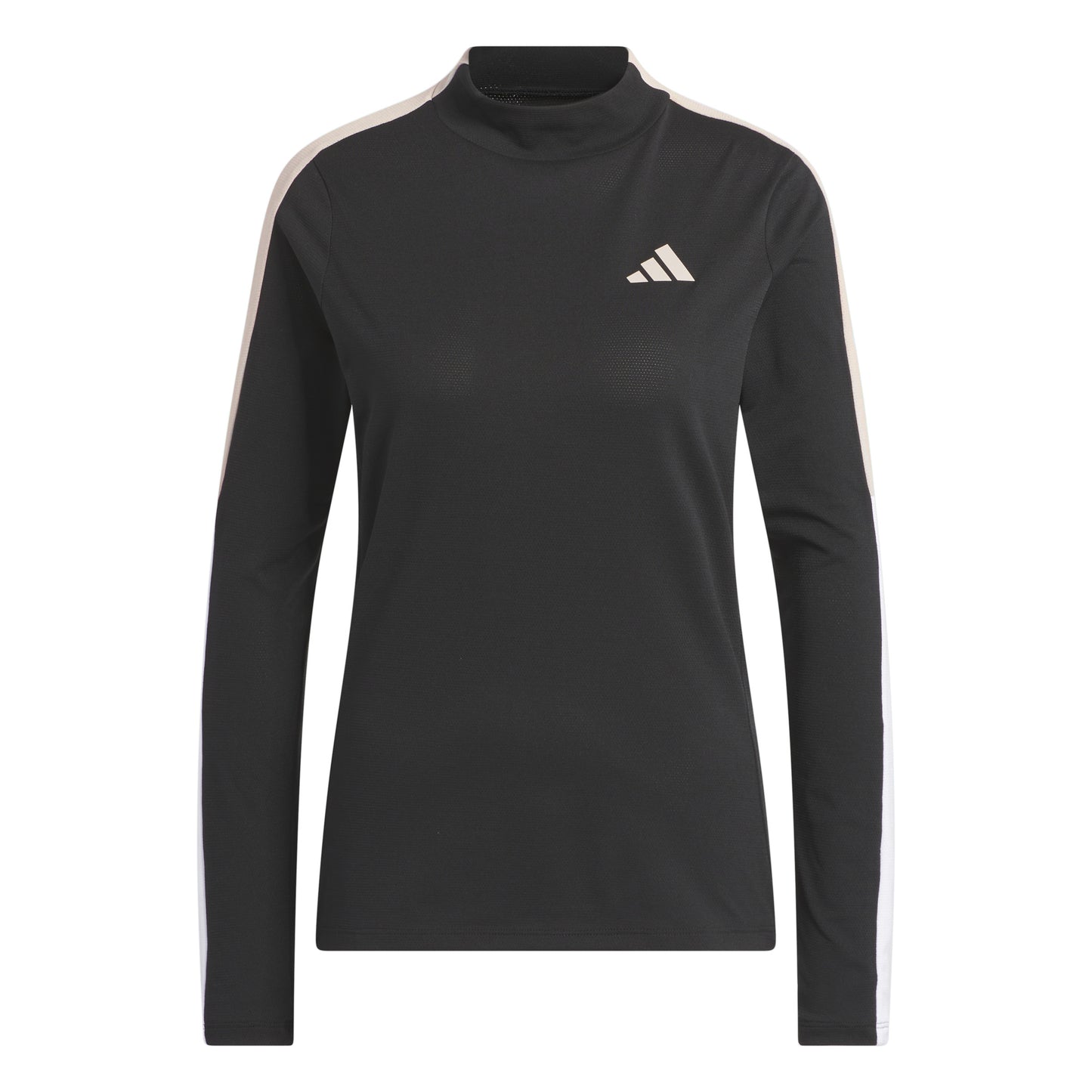 adidas Ladies Long Sleeve Colourblock Top with Mock Neck in Black