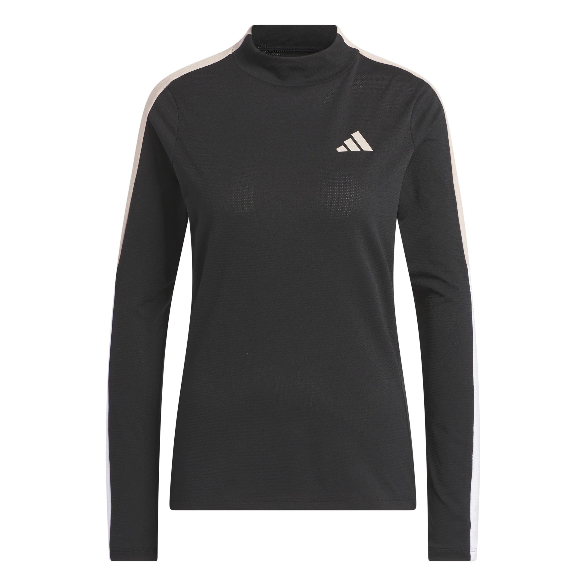 adidas Ladies Long Sleeve Golf Top with Mock Neck in Black