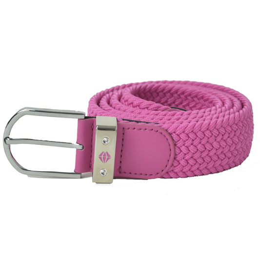 Pure Golf Ladies Woven Stretch Belt in Azalea Pink