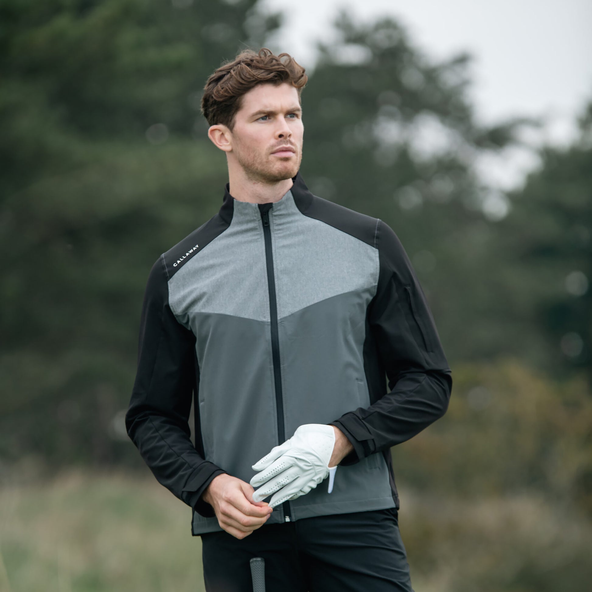 Callaway Mens Colour Block Wind and Water Resistant Golf Jacket