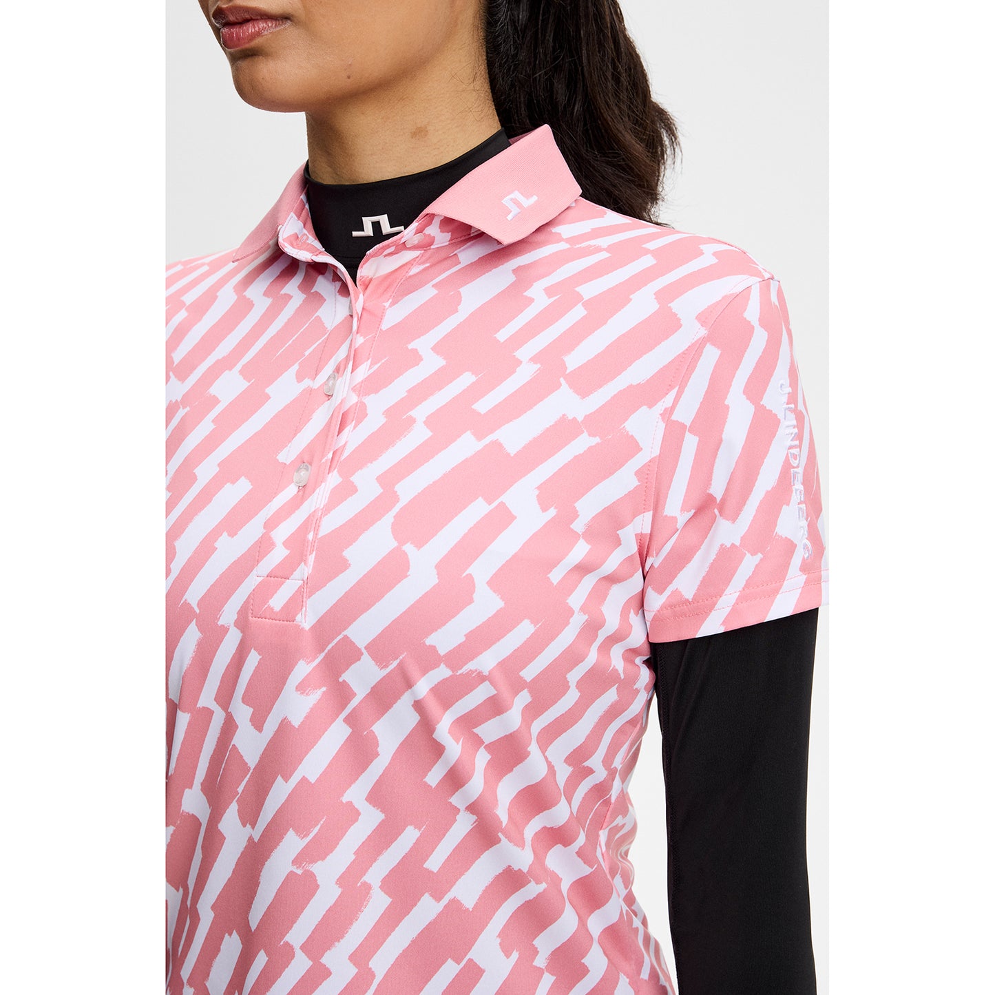 J.Lindeberg Ladies Tour Tech Printed Polo - Feminine Performance with Effortless On-Course Style