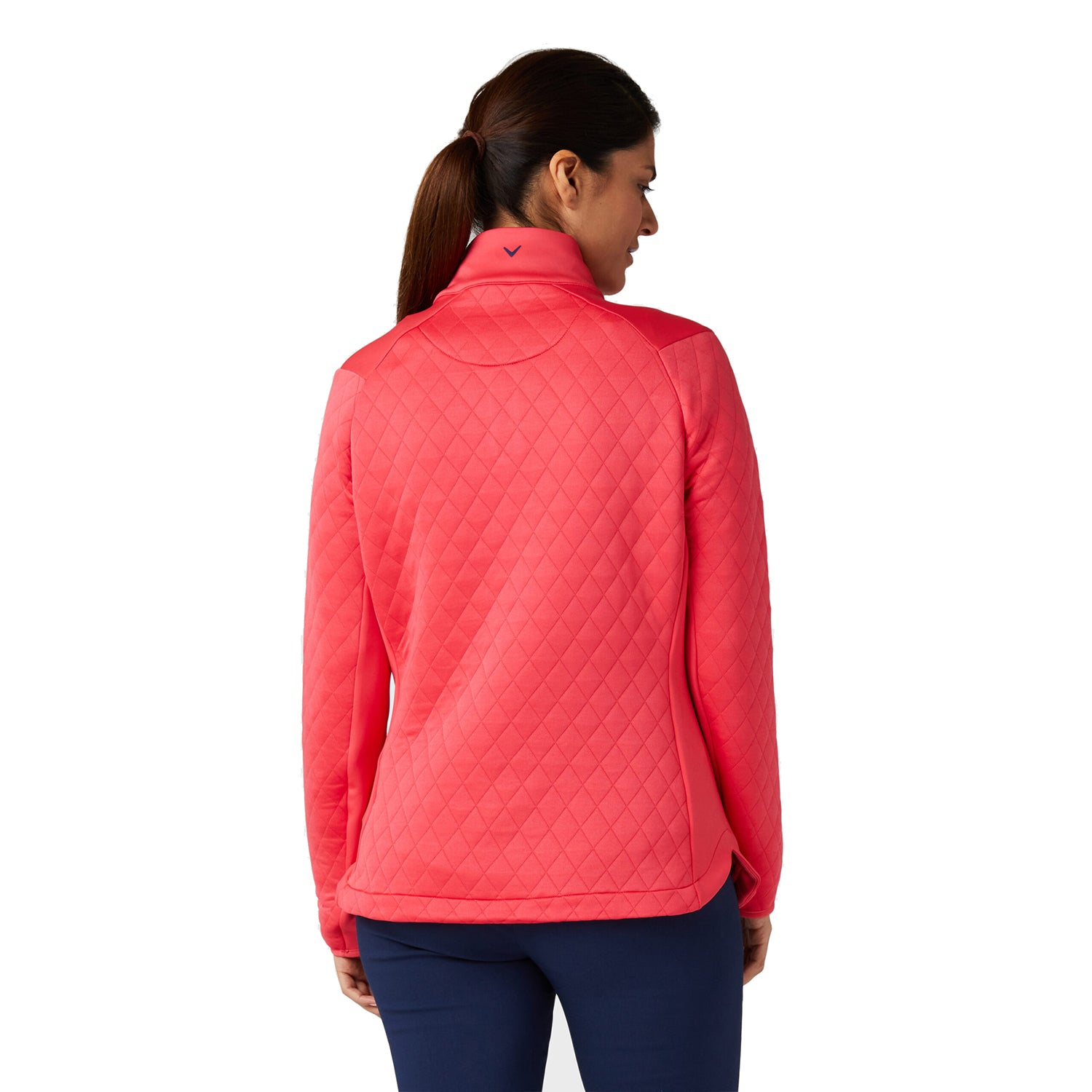 Callaway Ladies 1/4 Zip Thermal Quilted Golf Top in Paradise Pink