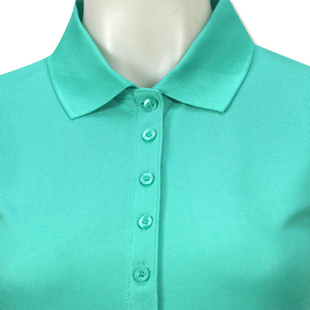 Glenmuir Ladies Sleeveless Pique Polo with Stretch in Marine Green