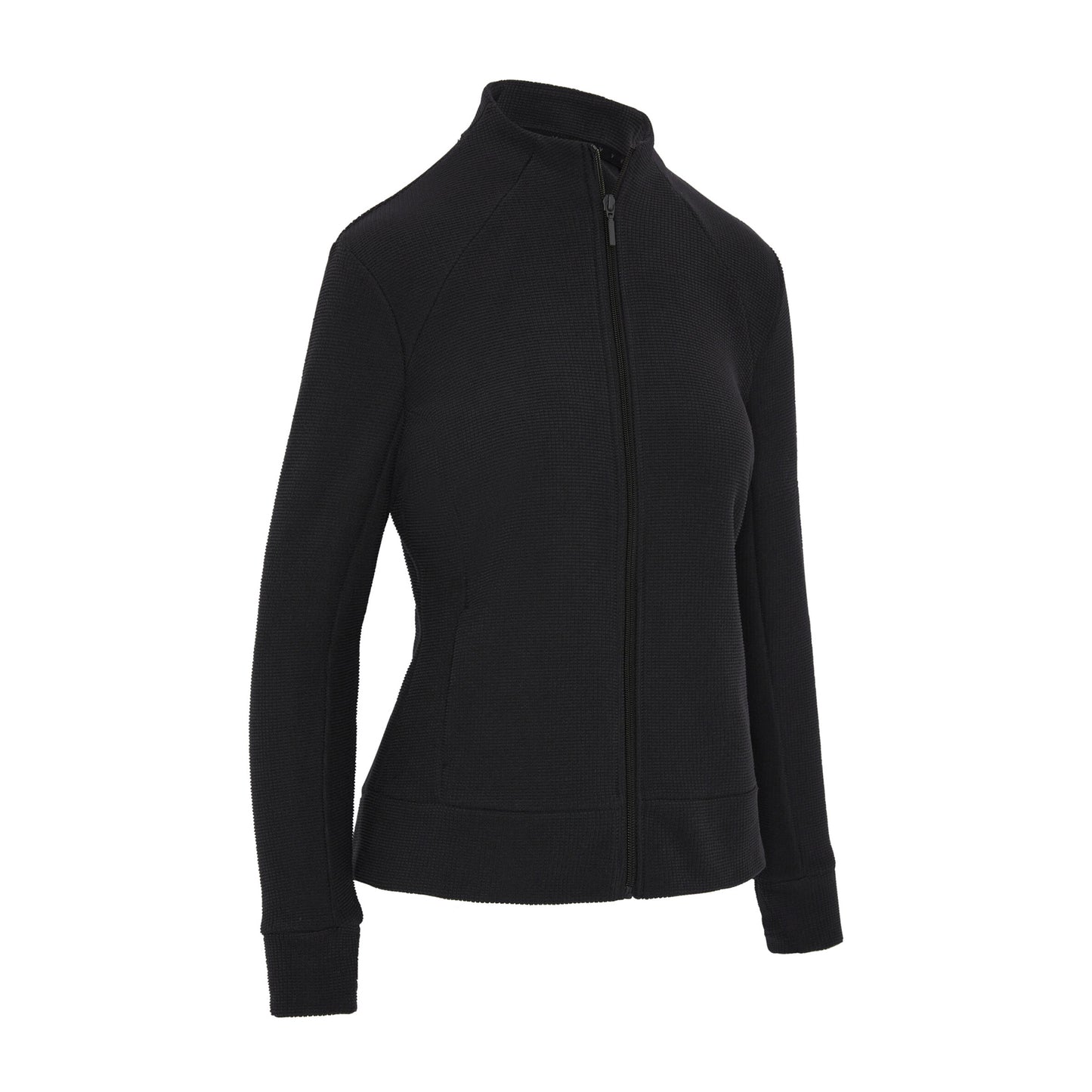 Callaway Ladies Golf Waffle Knit Fleece Jacket in Black