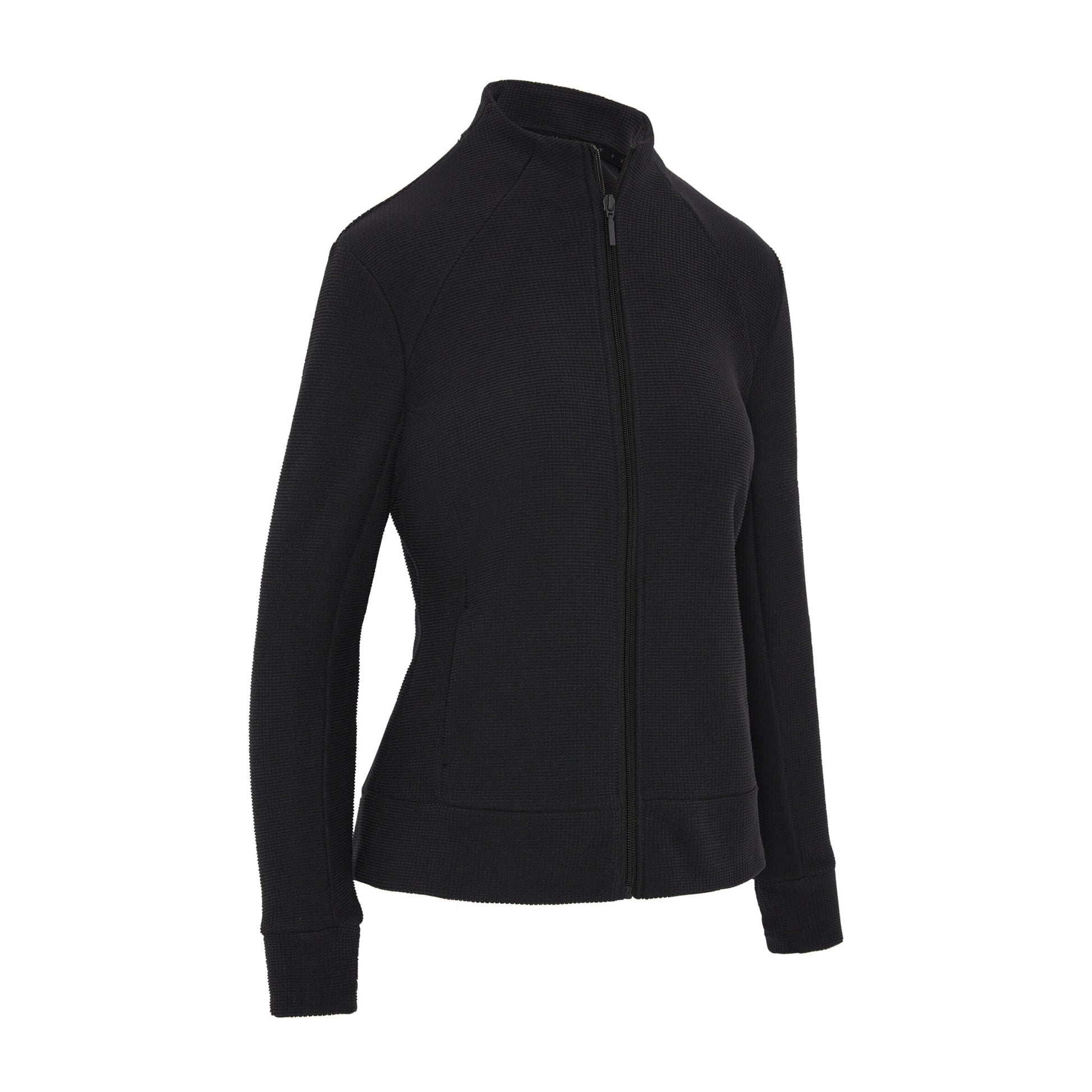 Callaway Ladies Golf Waffle Knit Fleece Jacket in Black