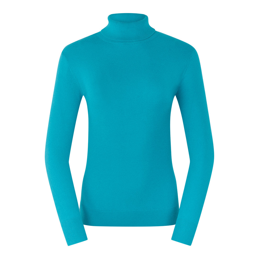 Pure Golf Ladies Classic Roll Neck in Tourmaline Blue